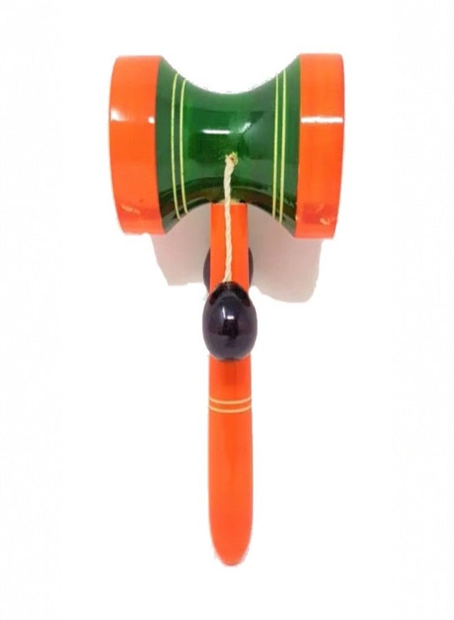 UPBEAT Handcrafted Wooden Drum Rattle for Babies and Toddlers (Color May Vary) (Pack of 1) ? Safe & Eco-Friendly Baby Sensory Toy, Small Percussion Instrument, Gift, Birthday - Image 1